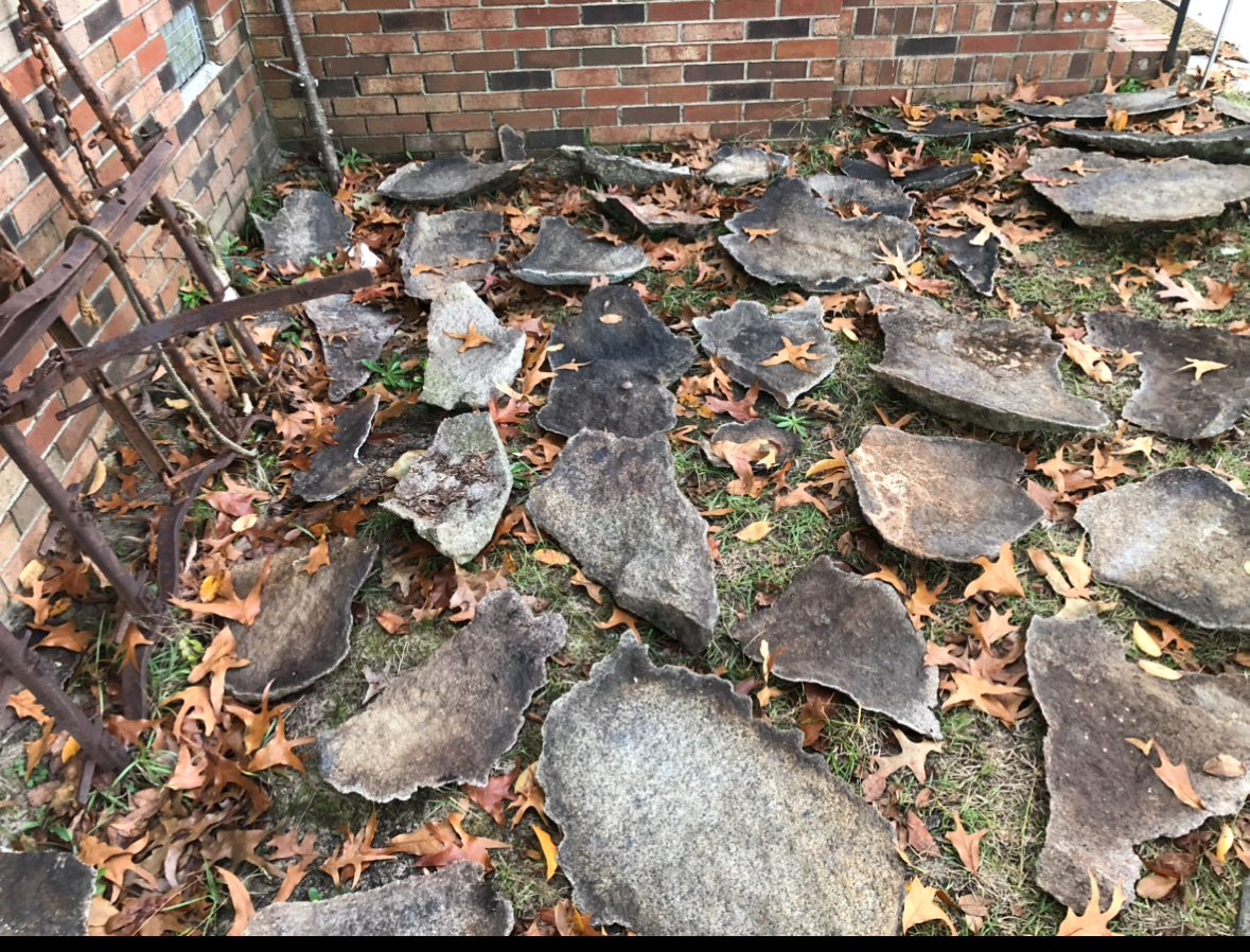 Wild-found granite slabs laid out for selection