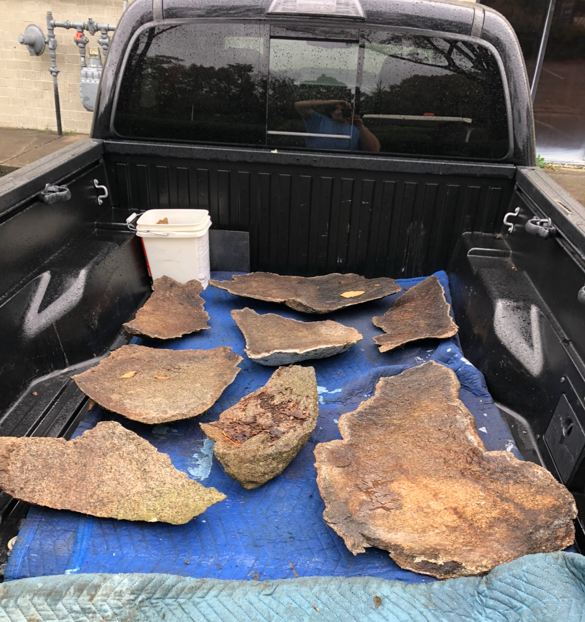 Granite slabs prepared for transport